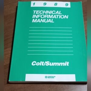 1989 Colt/Summit Technical Information Manual